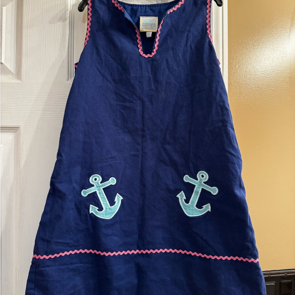 Girls size 8 Little English sailing ric rac dress